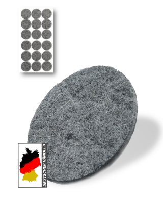 Filzgleiter Selbstklebend grau, rund 25 mm (18 Stück)